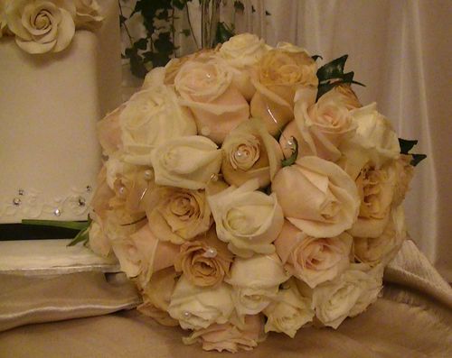 Round Rose Wedding Bouquet with Earthy Coloured Roses
