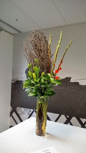 Red Gladioli and Lily Reception Flowers