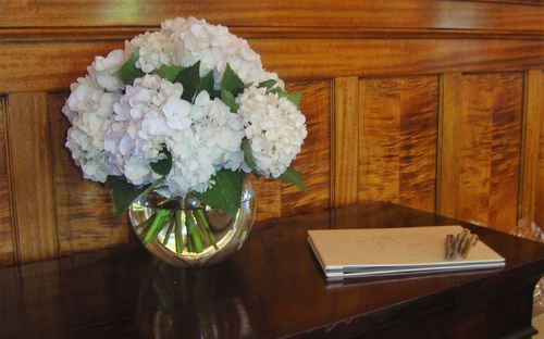 White Hydrangea Vase Arrangement