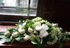Bridal Table Long & Low Arrangement with David Austins Roses, White Roses & Berries