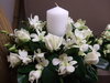 Candle Arrangement with White Roses and Orchids