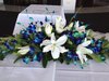 Table Arrangement with a Blue and White Theme