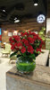 Red Spray Rose Fishbowl Corporate Reception Arrangement