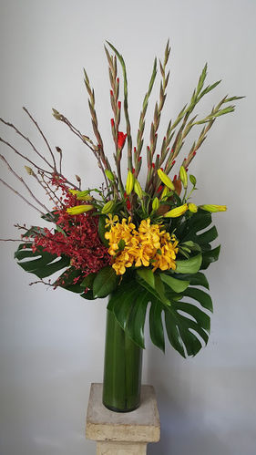 Gladioli, Spider and Vanda Orchid Reception Flowers